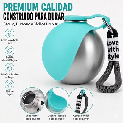Botella 2en1 Portátil para Perros