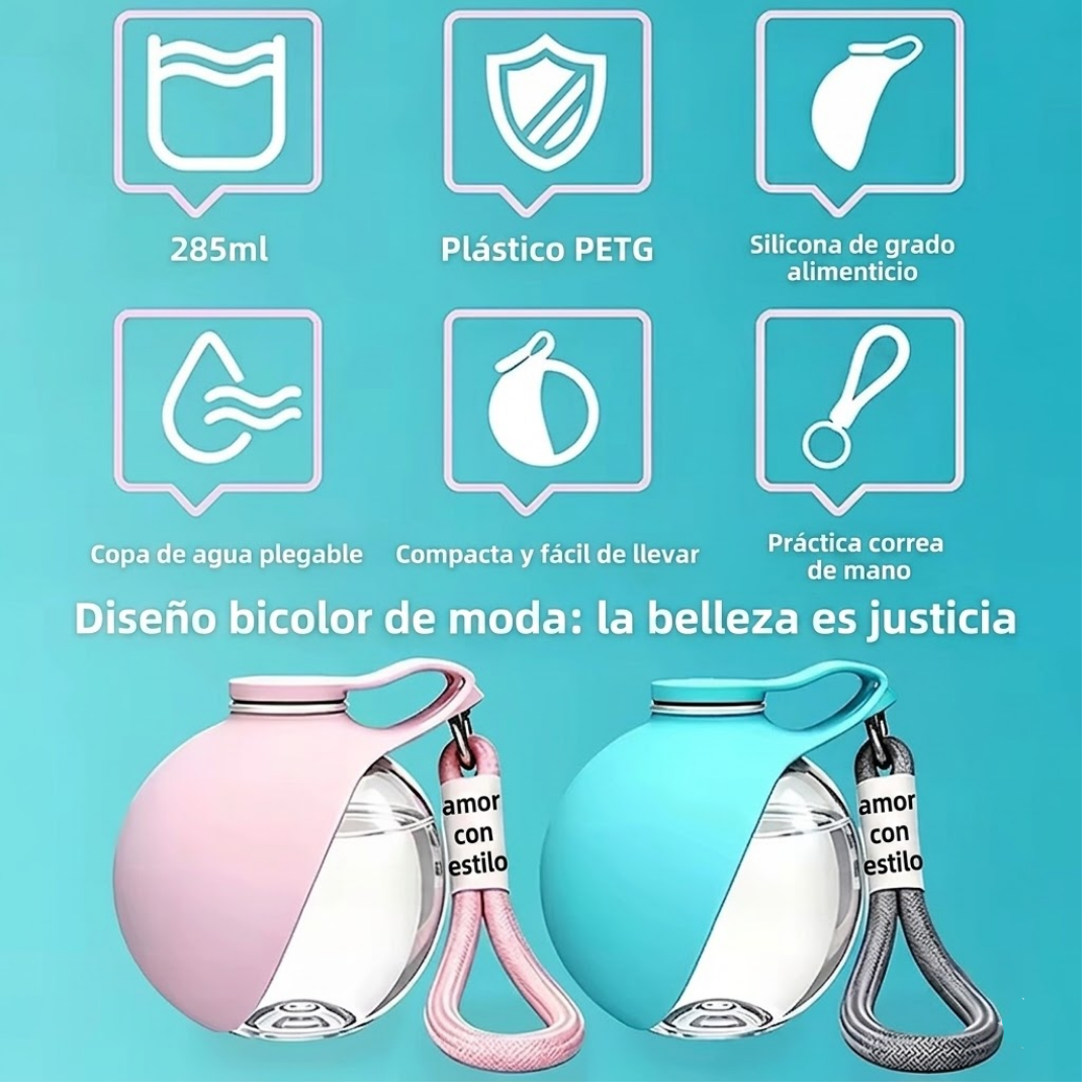 Botella 2en1 Portátil para Perros